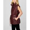 [BLANKNYC] Women’s Vegan Leather Quilted Vest With Self Belt(Hot Shot)