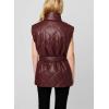 [BLANKNYC] Women’s Vegan Leather Quilted Vest With Self Belt(Hot Shot)