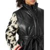 [BLANKNYC] Womens Vegan Leather Quilted Vest With Self Belt(Night Fever)