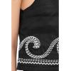 [BLANKNYC] Women’s Embroidered Linen Crop Top in Black/White(Black/White)