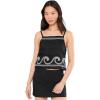 [BLANKNYC] Women’s Embroidered Linen Crop Top in Black/White(Black/White)