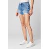 [BLANKNYC] Women’s High Rise Distressed Outseam Slit Sustainable Denim Shorts, Stylish Clothing(Wildflower)