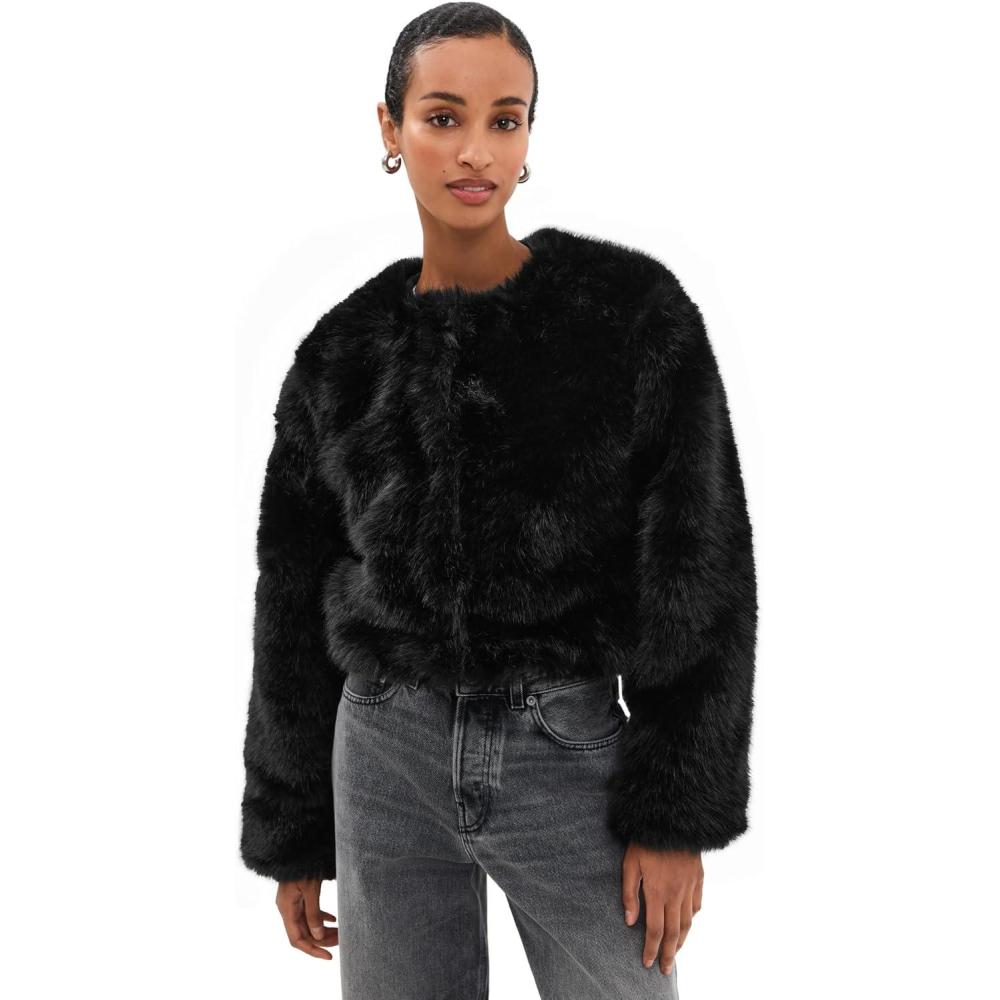 image:imageBLANKNYC Womens Cash Flow Faux Fur JacketBlack