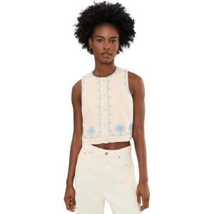 [BLANKNYC] Womens Talk Embroidered Top(Beige/Blue)