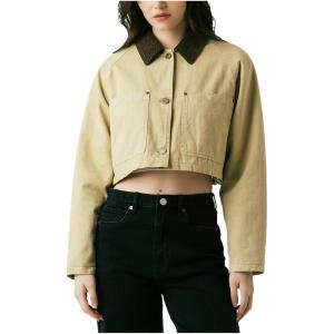 Blank NYC Breaking Camp Cropped Twill Jacket(Beige)