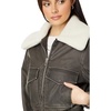 Blank NYC Leather Bomber with Sherpa Collar(Night Crawler)