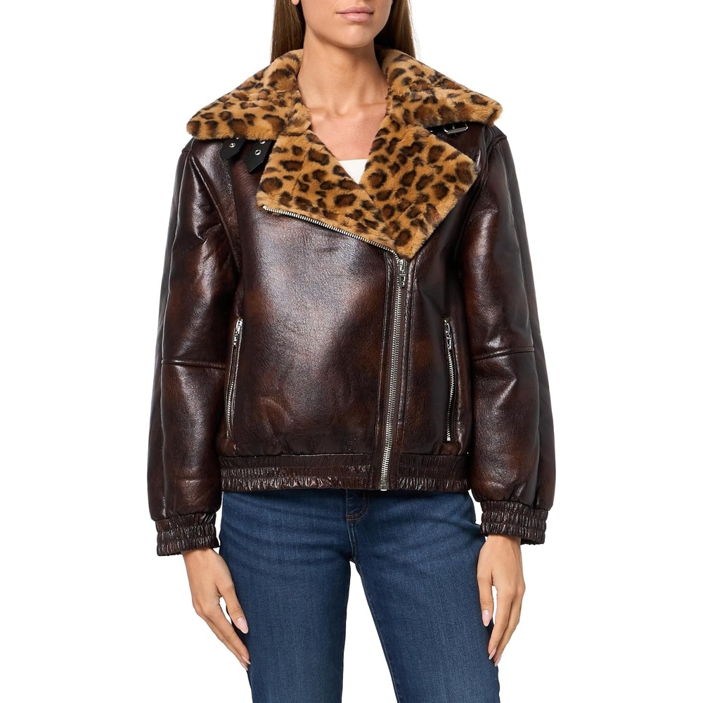 image:imageBLANKNYC Womens Weekend Warrior Vegan Leather and Sherpa Bonded JacketMulticolor
