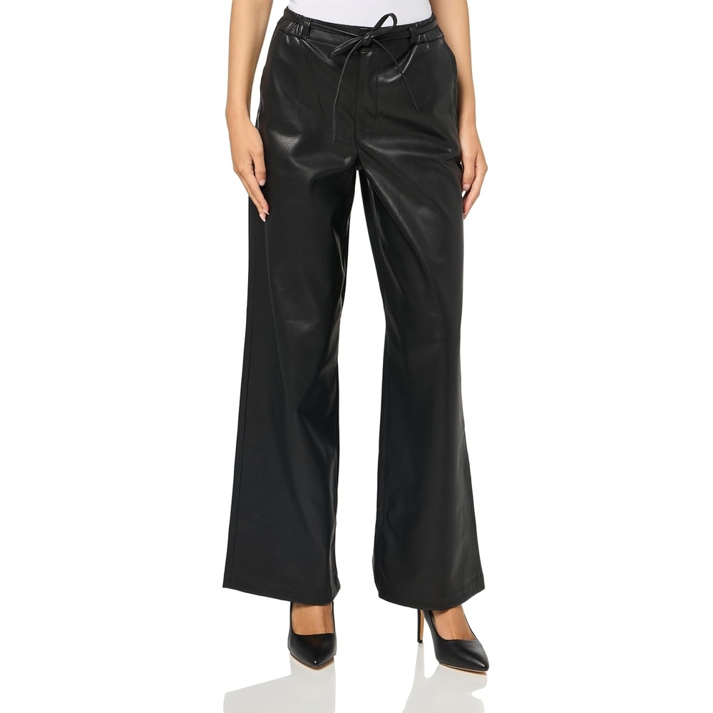 image:imageBLANKNYC Womens Aces High Low Rise Vegan Leather PantBlue