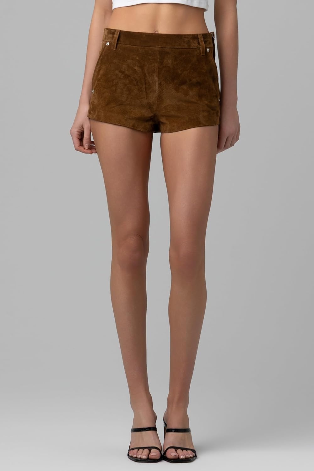 image:imageBLANKNYC Womens Double Espresso Real Suede ShortsBrown