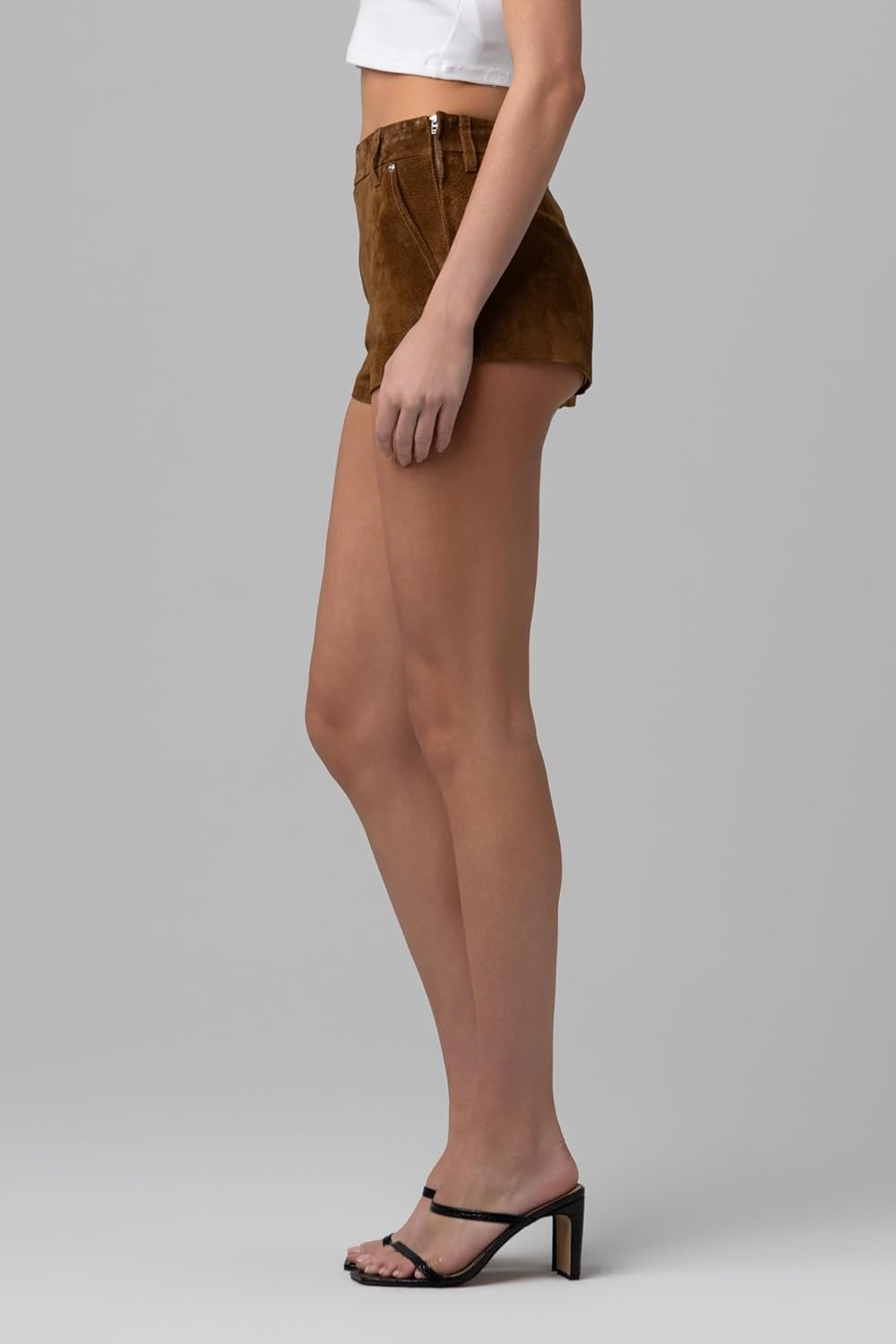 image:imageBLANKNYC Womens Double Espresso Real Suede ShortsBrown